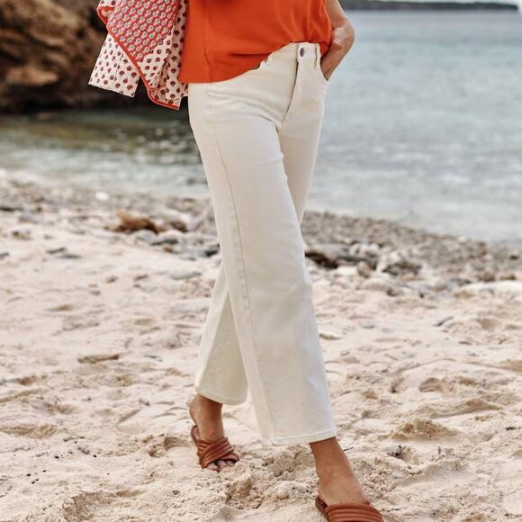 J Jill High Rise Full Leg Crops in Natural Wash NWT - Picture 1 of 11